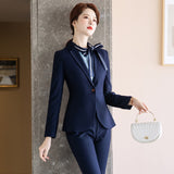 Women Pants Suit Uniform Designs Formal Style Office Lady Bussiness Attire Spring and Autumn Formal Suit Work Clothes