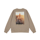 Fog Essentials Long Sleeve round Neck Sweatshirt New York City Architecture Limited Sunset Edition Brushed Hoody