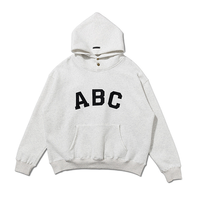 Fog Fear Of God Hoodie Season 7 ABC Letter Printed Fleece Hoodie Male And Female Couples Wear Coat