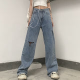 Harajuku Clothing Men Classic Retro Pants Straight Leg Pan Summer Jeans Men and Women Loose Wide Leg Pants