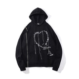 Men Fall Fall Vintage Tie-Dye Hooded Top