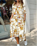 Red Peasant Dress Spring/Summer Fashion Sexy Long Sleeve V-neck Shirt Maxi Dress Women