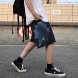 Harajuku Clothing Floral Print Casual Jumpsuit for men Wide Leg Pants Shorts Casual Fashionable