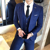 Mens Graduation Outfits Men's Slim Fit Business Business Suit Wedding Host Formal Dress Three-Piece Suit