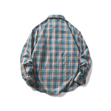 Men Shacket Long Sleeve Autumn Shirt Autumn Printed Loose Plaid Shirt