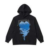 Mens Fall Outfits Three-Dimensional Printed Sweater Loose Hooded Cotton Hip-Hop Street