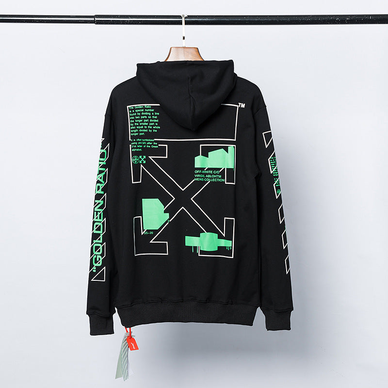 Arrow Print Men'S And Women'S Hooded Sweater