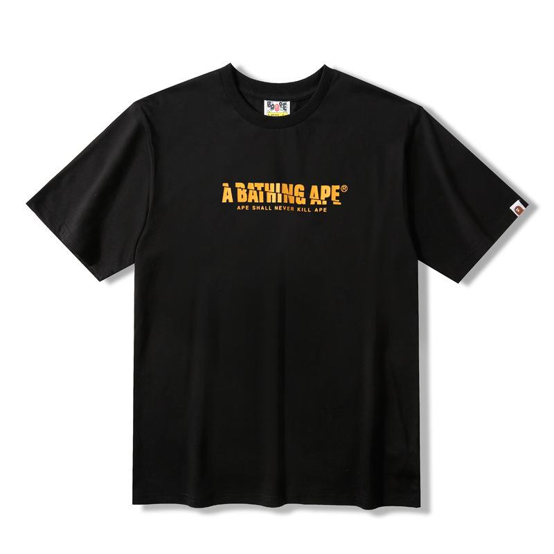 A Ape Print T Shirt Summer Fuji Mountain Cherry Blossom Printed Short Sleeve T-shirt