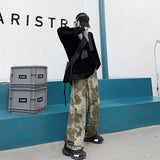 Harajuku Clothing Men Classic Retro Pants Straight Leg Pant Vintage High Waist Casual Pants Men and Women Wide Leg Pants Trousers