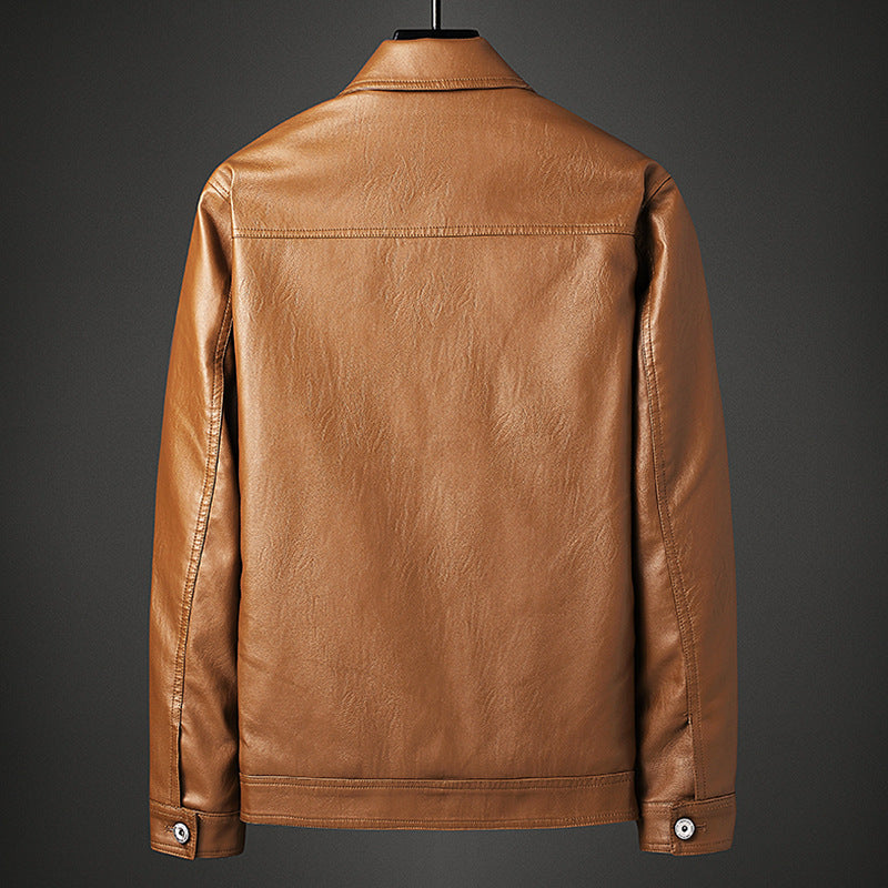 80's Leather Jacket Autumn and Winter Men's Leather PU Biker's Leather Jacket