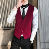 Tuxedo Vests Suit Vest Men's Trendy Personality All-Match Spring and Autumn Thin Casual Handsome Slim V-neck Men's Suit Vest