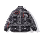 Men Fall Outfits Winter Thickened Paisley Cotton-Padded Coat Warm Coat