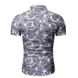 Men's Summer Men's Loose Short Sleeve Shirt Printed Shirt Casual Beach Men's Shirt