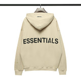 Fog Essentials Hoodie Autumn Fog Back Double Line Reflective Letters Extra Thick Fluffy Loop Hooded Sweater