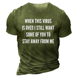 Man T Shirt round Neck Heat Transfer Patch Printed Loose