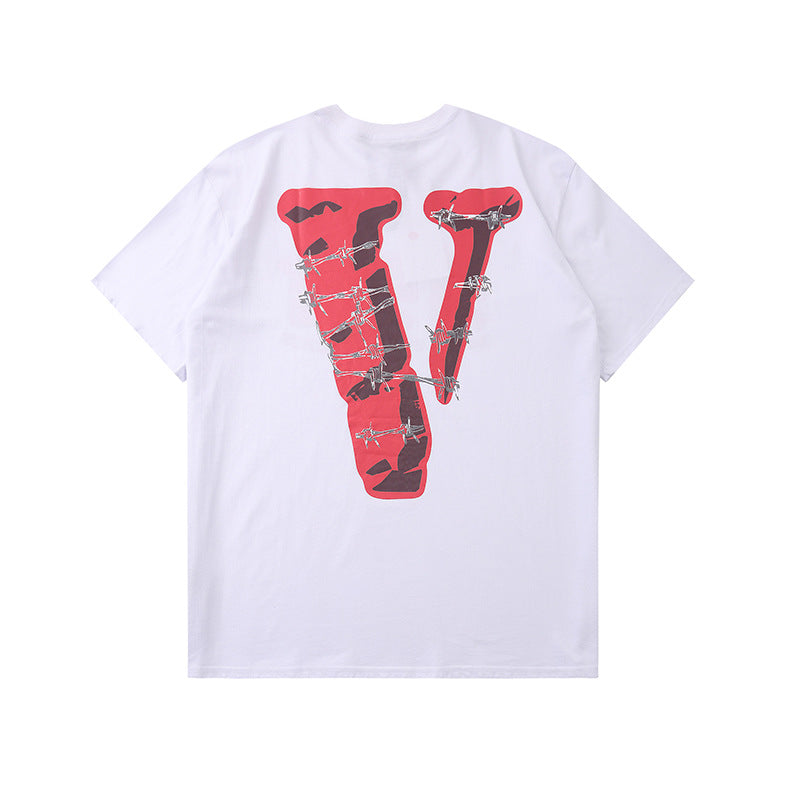 Juice WRLD Vlone Shirt Printed Short Sleeve Loose