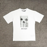 Palm Angels Coconut Tree White Short Sleeve Loose Men's and Women's Same Loose Tee Cotton Short Sleeve