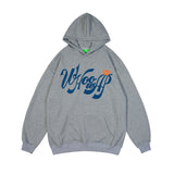 Men Fall Outfits Hip Hop Retro Hooded Sweater Letter Print Loose Leisure Sports Top
