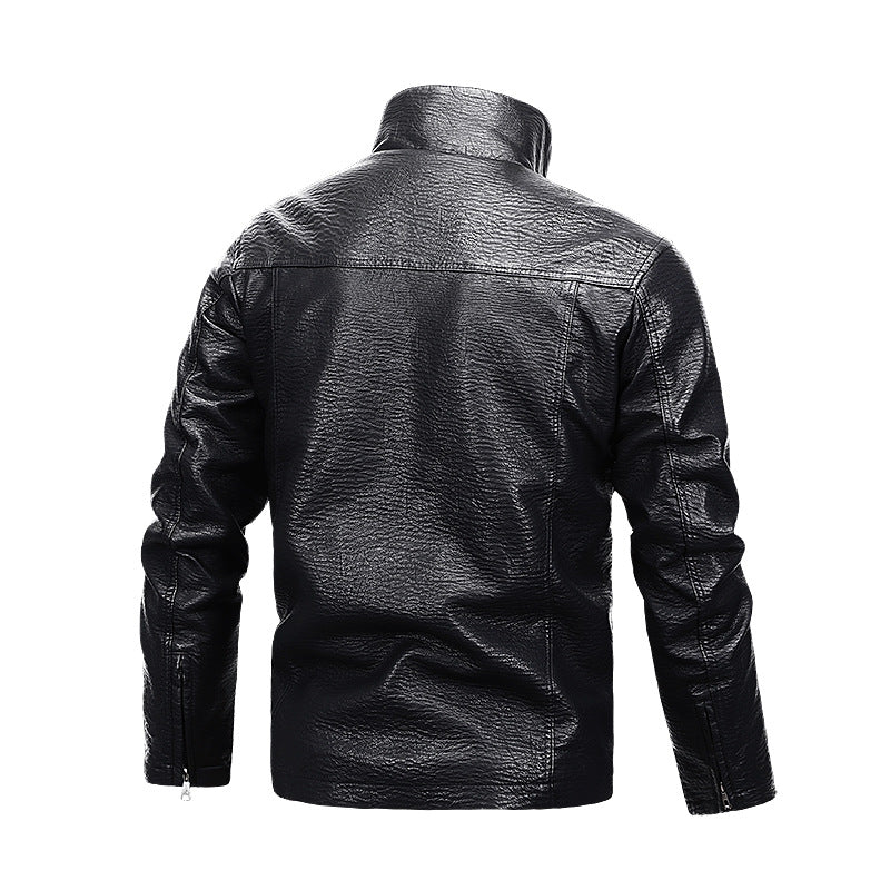 Hand Painted Leather Jackets Leather Coat Winter Leather Coat Lambswool Thickened Biker's Leather Jacket