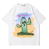 Men's T Shirt Summer Casual Tops Cactus Printed Short Sleeve T-shirt Men's Boyfriend Harajuku Style Trendy Loose Half Sleeve T-shirt