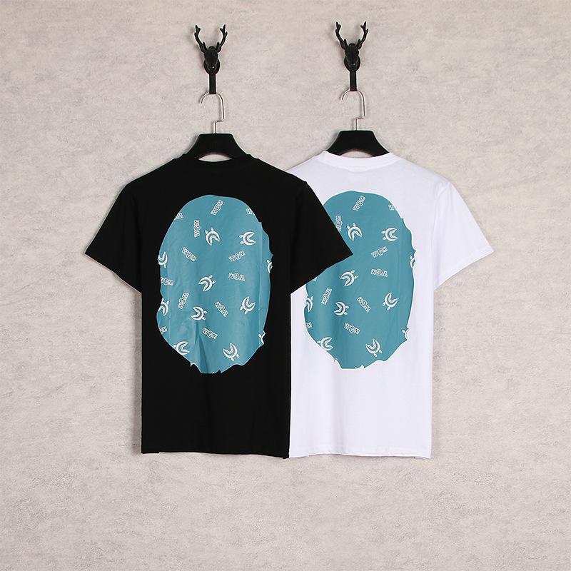 A Ape Print T Shirt Cartoon Anime Loose Teen Summer Casual T-shirt