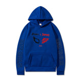 Split Hoodie Demons and Angels Printed Loose Hooded