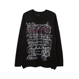 Mens Fall Outfits Letter Sweater Loose Long Sleeve Top