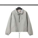 Fog Essentials Coats Autumn Multi-Line Colorful Laser Reflective Half Zipper Shell Jacket