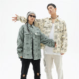 Men Shacket Long Sleeve Autumn Shirt Autumn Men's Shirt Retro Bear Unisex Style Couple Shirt