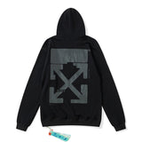 Autumn And Winter Black Adhesive Arrow Pattern Hooded Sweater For Men And Women