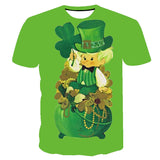 Saint Patrick's Day Closing plus Size Retro Sports Printed T-shirt Men's Casual Short-Sleeved Top