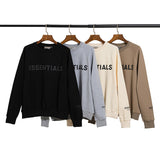 Fog Tops Double Line Letter Printing plus Size Retro Sports Sweater Coat fear of god