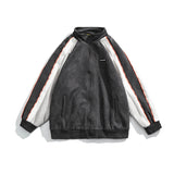 Mens Fall Outfits Autumn and Winter Loose Hip Hop Splicing Coat Vintage Suede Jacket