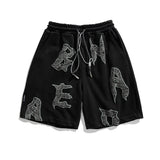 Men Shorts Men's Clothes Summer Wear Vintage Men's round Neck Short Sleeve Loose Letter Printed T-shirt