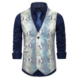 Mens Dress Vests Business Waistcoat Men's Printed Suit Vest