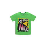 A Ape Print Baby Milo for Kids T Shirt round Neck Milo Roller Skating Little Monkey T-shirt Cartoon Anime Universal Cotton