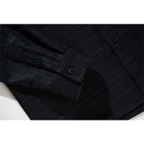 Men Shacket Long Sleeve Autumn Shirt Autumn Dark Green Plaid Three-Dimensional Pocket Shirt for Men