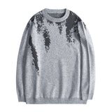 Men plus Size Sweater Autumn and Winter Bottoming Pullover Sweater Gray Thickened Warm Knitted Jacket