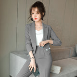 Women Pants Suit Uniform Designs Formal Style Office Lady Bussiness Attire Spring and Autumn Fashion Casual Suit Jacket