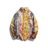 Men Shacket Long Sleeve Autumn Shirt Autumn Monochrome Multicolor Printing Casual Shirt