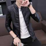 80's Leather Jacket Autumn and Winter PU Leather Fashionable Simple Leather Jacket Coat