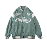 Mens Fall Outfits Retro Alphabet Embroidered Baseball Uniform Jacket Baggy Coat