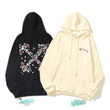 Autumn Off Arrow Print Hooded Loose Sweater Coat