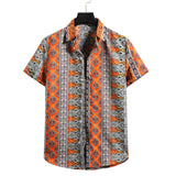 Men Shirt Fashion Slim Fit Shirts Short Sleeve Shirt Large Size Casual Beach Style Shirts Spring/Summer Men's Short Sleeve Flower Shirt