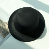 Italian Fedora Hats Autumn and Winter Warm Flat-Top Cap Men and Women Retro British Style