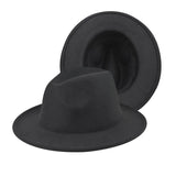 Fedora Hat Woolen Thick Top Hat Women's Fedora Hat British Style Felt Cap