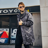 Men plus Size Coats Mid-Length Autumn and Winter Camouflage Trench Coat plus Size Anorak