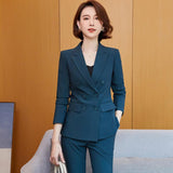 Women Pants Suit Uniform Designs Formal Style Office Lady Bussiness Attire Spring and Autumn Style In Pink Fashion Business Tailored Suit Formal Clothes