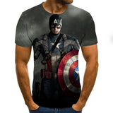 Captain America T Shirt Summer Iron Man Short Sleeve Men's 3DT Shirt