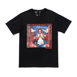 Vlone Summer Short Sleeve Tshirt Hip Hop Character Male and Female Couples Wear OS Half Sleeve